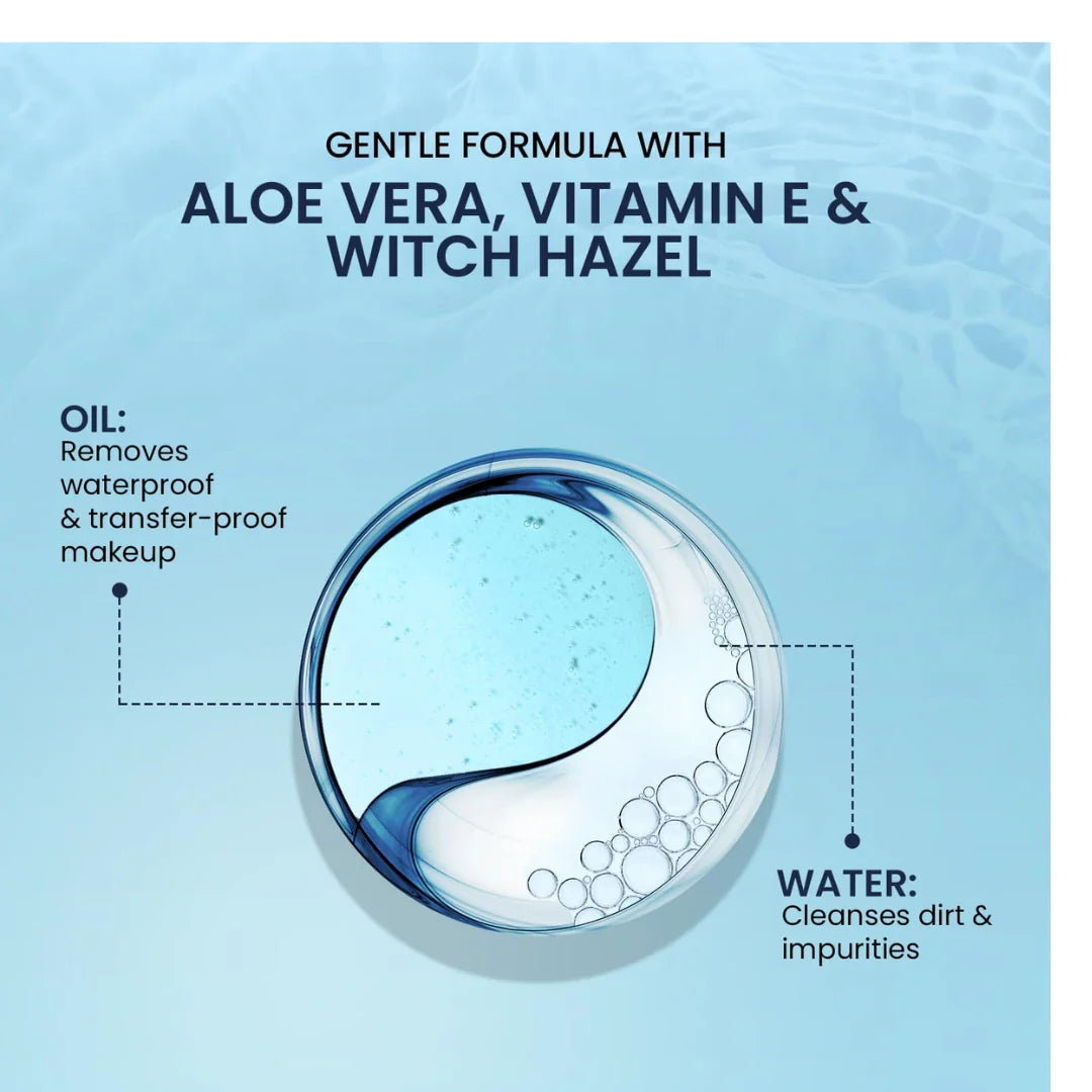 Swiss Beauty Bi-Phased Micellar Face Cleansing Water | Removes dirt, impurities and waterproof makeup | With Aloe vera and Witch Hazel | 100 ml