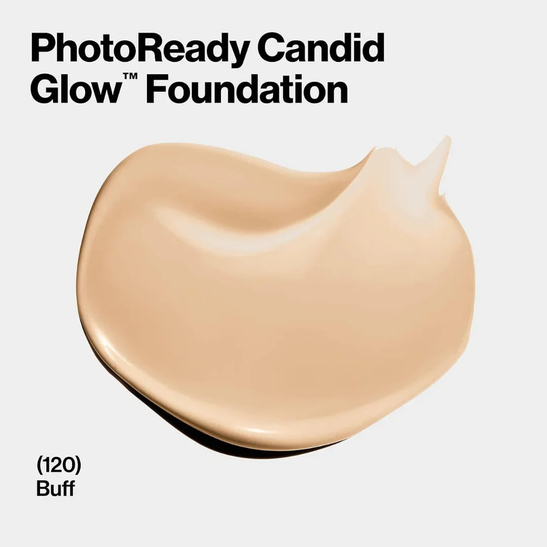 Revlon PhotoReady Candid Glow Moisture Glow Anti-Pollution Foundation with Vitamin E and Prickly Pear Oil, Anti-Blue Light Ingredients, without Parabens, Pthalates, and Fragrances, Buff, 0.75 oz