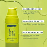Hyphen Brightening 5% Niacinamide, 1% Alpha Arbutin Face Serum | With 25% Kakadu Plum -20X More Vitamin C Serum for Glowing Skin | 56% Glow Actives for Dark Spots & Pigmentation | All Skin Types -30ml