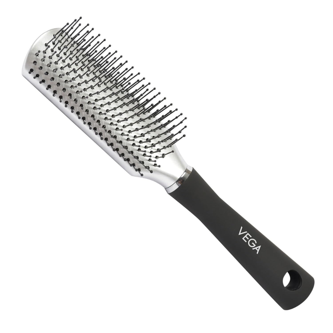 Vega Flat Brush with Black Colored Handle and Golden Colored Brush Head