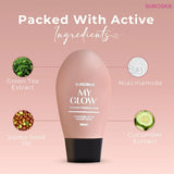 Suroskie My Glow All-In-One Tinted Sunscreen SPF 30 Moisturizer 60 ml Light Shade | Natural Glowy Finish | Intense Hydration & UVA/UVB Protection | Sweat resistant | Niacinamide Cream For Men & Women