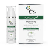 Fixderma TomaGlow Skin Brightening Serum for Face with 4% Niacinamide, 2% Alpha Arbutin, Vitamin C & White Tomato Extract | Reduce Pigmentation & Dark Spots | Brightens the Skin For Men & Women - 30ML