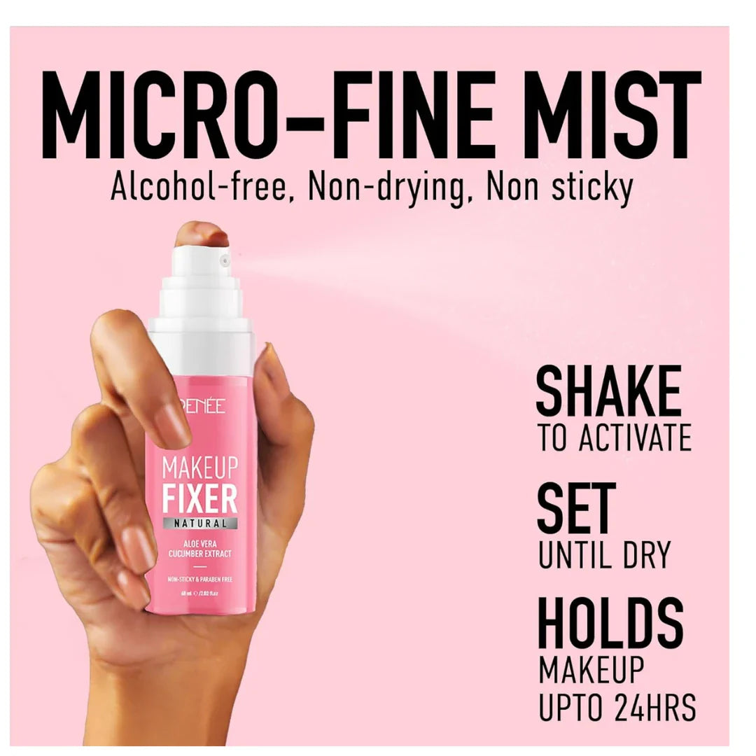 Renee Dewy Finish | With Aloe Vera & Cucumber Extract | Alcohol-Free, Hydrating Setting Spray | Vegan & Cruelty-Free | 60 ml