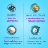 Chemist At Play Gentle Exfoliating Face Scrub with Mandelic Acid & Walnuts | Removes Dead Skin & Blackheads | Detans |Gives Instant Glow| Face Scrub for Women & Men | 100ml