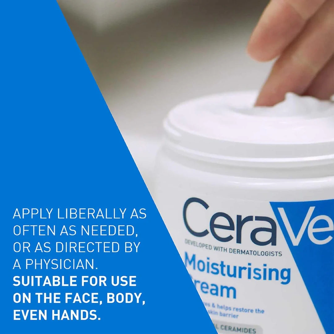 CeraVe Moisturizing Cream For Dry To Very Dry Skin (454g) - Formulated with 3 Essential Ceramides And Hyaluronic Acid | Non-Comedogenic Moisturizer For Face and Body