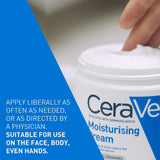 CeraVe Moisturizing Cream For Dry To Very Dry Skin (454g) - Formulated with 3 Essential Ceramides And Hyaluronic Acid | Non-Comedogenic Moisturizer For Face and Body