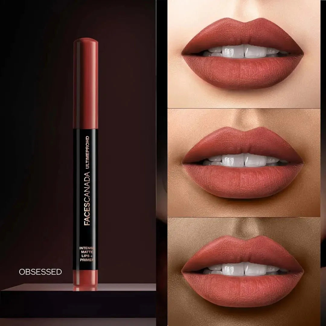 FACES CANADA Ultime Pro HD Intense Matte Lipstick + Primer - Magnetic (Nude), 1.4g | 9HR Long Stay | Flawless HD Matte Finish | Intense Color | Lightweight | Smooth Glide | Primer Infused - Deals999