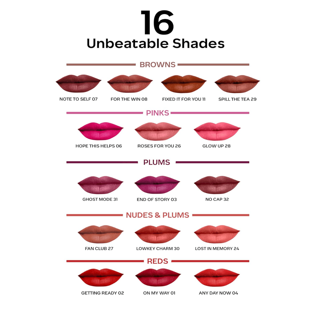 FACESCANADA Comfy Matte Liquid Lipstick - Lost In Memory 24, 3.8 ml | Comfortable 10HR Longstay | Intense Matte Color | Almond Oil & Vitamin E Infused | Super Smooth | No Dryness | No Alcohol - Deals999