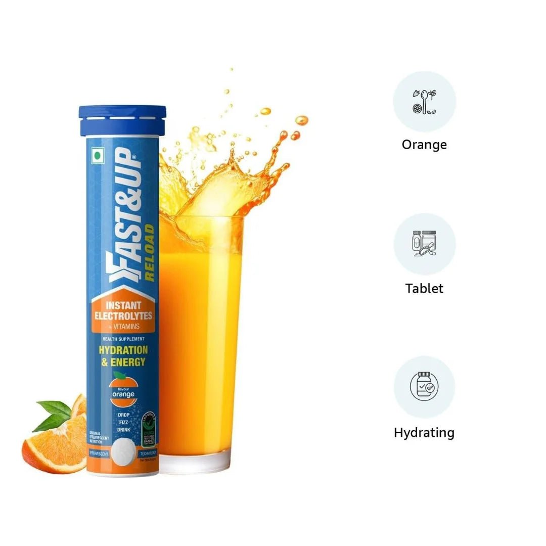 f&urldorg2 - Fast&Up Reload (5 Litres) Low Sugar energy drink for Instant Hydration - 20 Effervescent Tablets Orange flavour (pack of 2) - Looknstyle