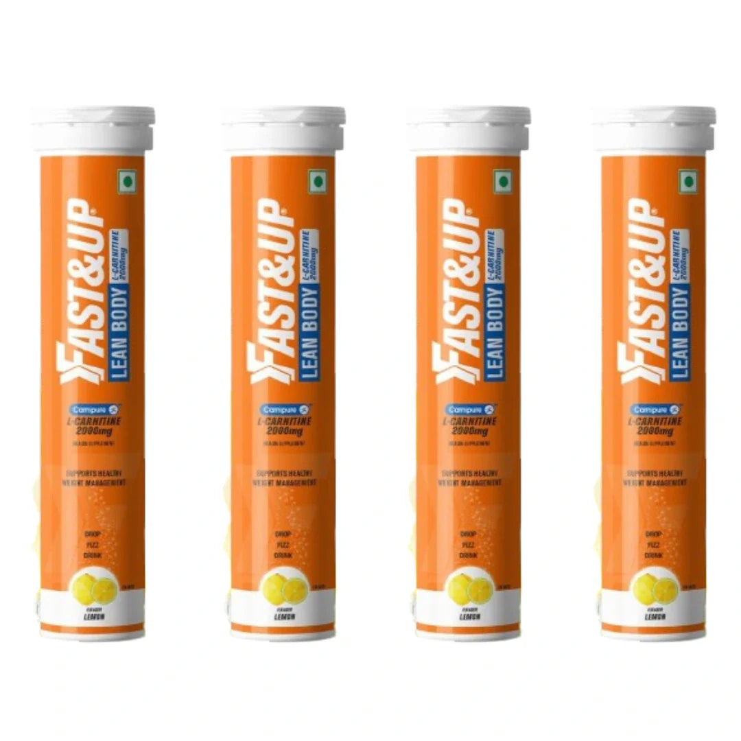 Fast&Up L-Carnitine Lean Body - Helps Convert Fat into Energy, flavour orange 2000 mg Pack of 20 (pack of 4)