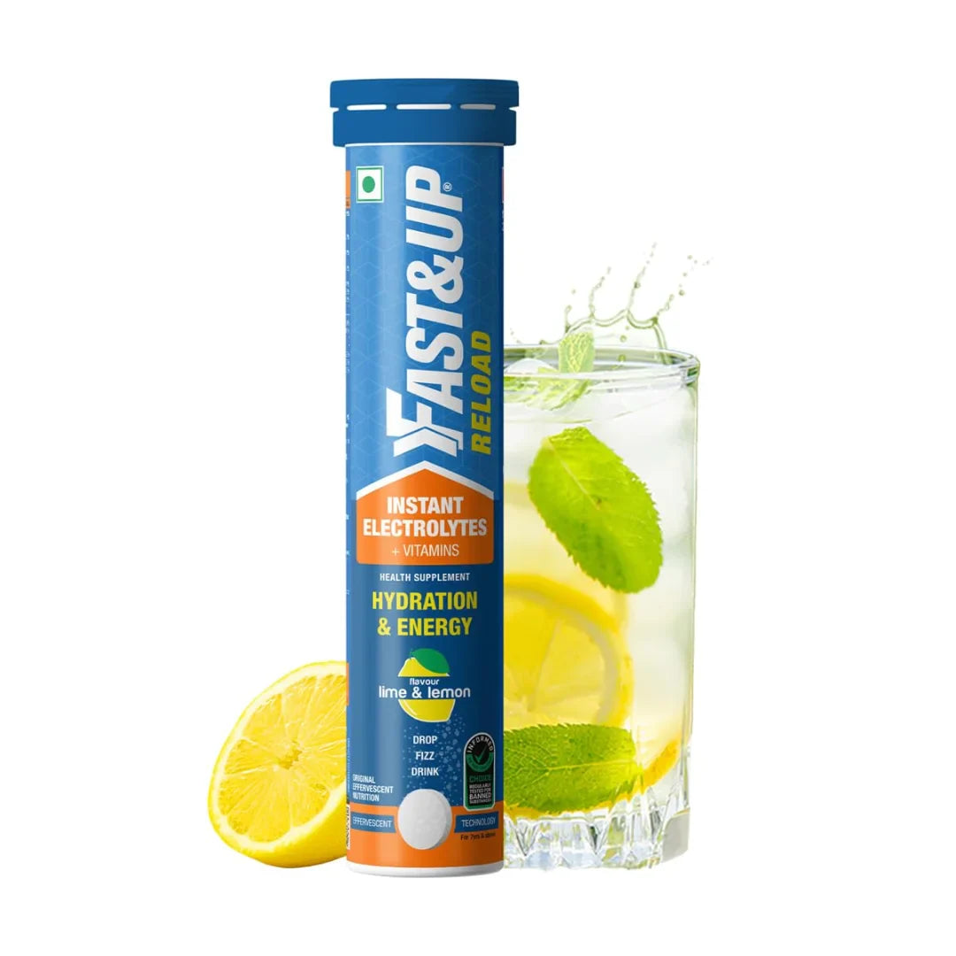 Fast&Up Reload (5 Litres) Low Sugar energy drink for Instant Hydration- 20  Lime and Lemon flavour