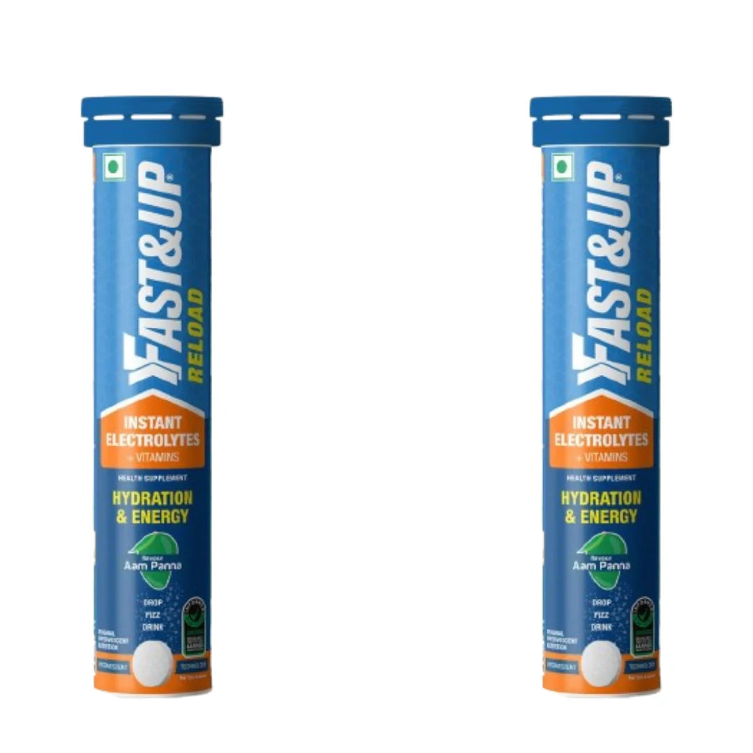 Fast&Up Reload (5 Litres) Low Sugar energy drink for Instant Hydration - 20 Effervescent Tablets (pack of 2)