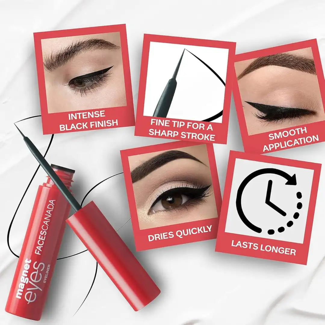 FACES CANADA Intense Matte Finish | Quick Drying | 24HR Long Lasting | Fine Tip For Precise Smooth Application | Almond Oil Enriched | Waterproof | Smudgeproof