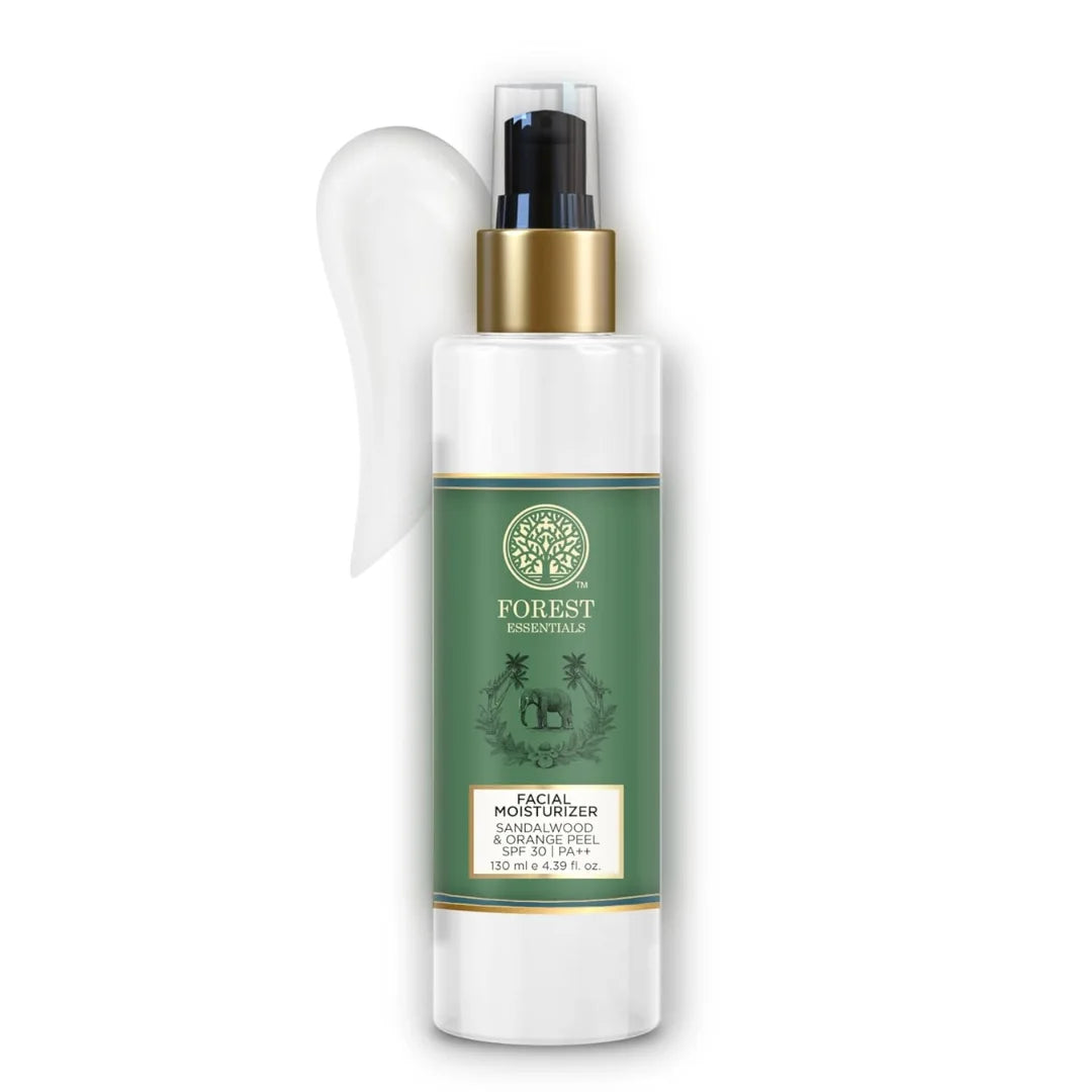 Forest Essentials Hydrating Facial Moisturiser Sandalwood & Orange Peel with SPF 30 PA++ | Ayurvedic Moisturiser for Normal to Dry Skin | Hydrating Daily Face Lotion with Sun Protection