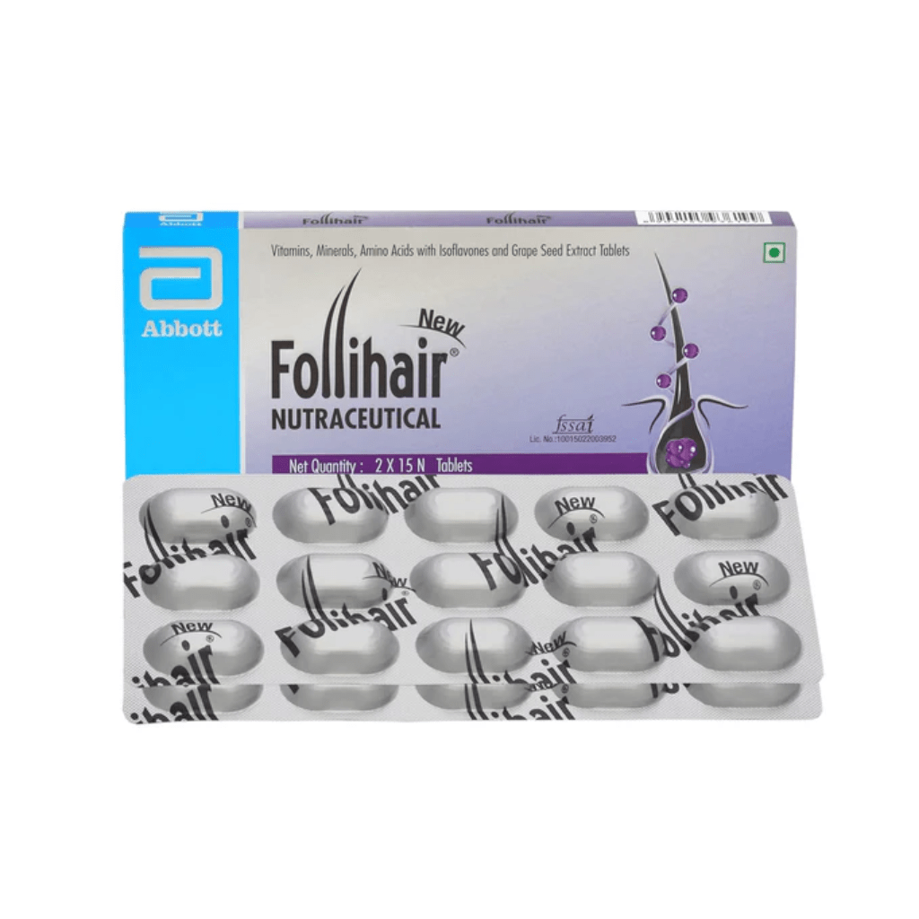follih3 - Follihair New 2x15s Tablet | Strengthens, Stimulates & Nourishes Hair Follicles - Looknstyle