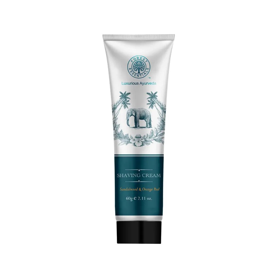 FORESTESSENTIALSSHAVINGCREAMSANDALWOOD - Forest Essentials Shaving Cream Sandalwood & Orange Peel | Ayurvedic Natural Shaving Cream for Smooth Razor Glide - Looknstyle