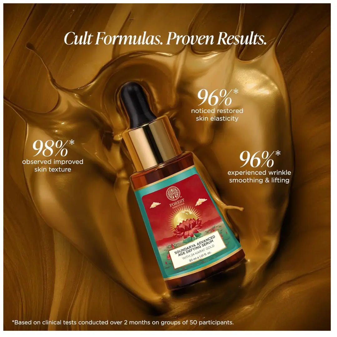 FORESTESSENTILA24KARATGOLDSERUM - Forest Essentials Soundarya Anti Ageing Serum with 24K Gold | Ayurvedic Face Serum for Clarity, Pigmentation, Firming & Toning the Skin | With Pure Gold. - Looknstyle
