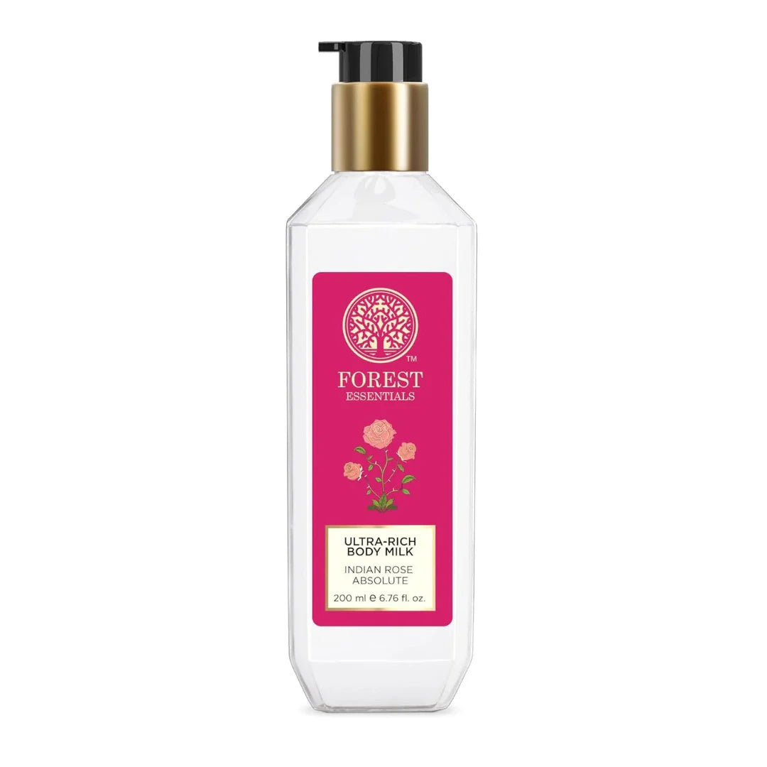 Forest Essentials Ultra-Rich Body Milk Indian Rose Absolute | Natural Moisturizing Body Lotion For Instant Hydration | Ayurvedic Body Moisturizer, Paraben...