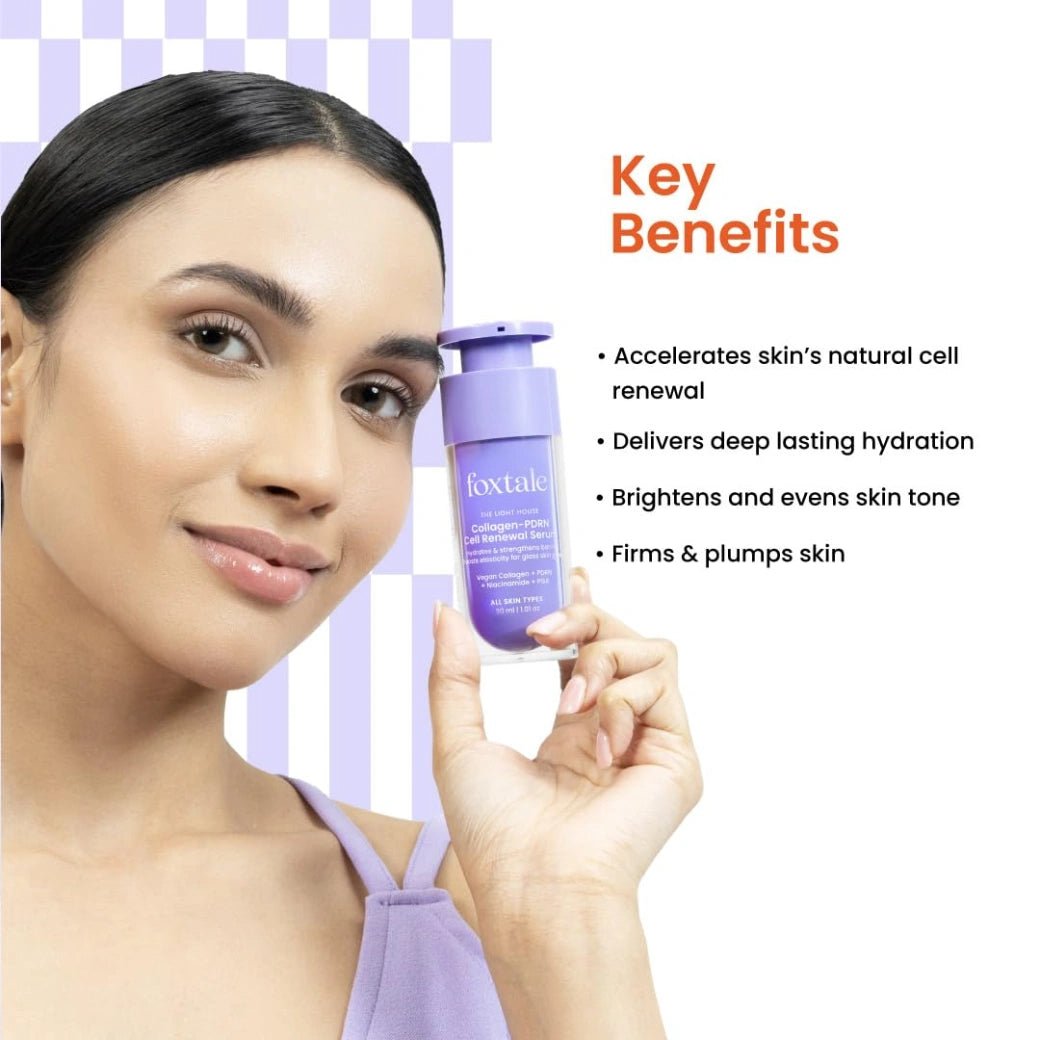 FOXSRM-Foxtale Collagen-PDRN Cell Renewal Serum | Collagen + PDRN + Niacinamide + Polyglutamic Acid | Boosts Cell Renewal, Firms & Plumps Skin, Deeply Hydrates & Strengthens Barrier for Smooth, Glass-Skin Glow | For All Skin Types | 30 ml-Looknstyle