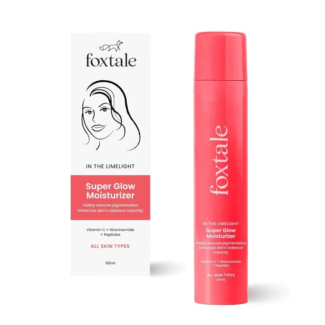 ftsuper - Foxtale Vitamin C Super Glow Moisturizer with Niacinamide & Peptides, Visibly Reduces Pigmentation, Enhances Skins Radiance Instantly, For All Skin Types, Women & Men - 50ml - Looknstyle