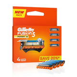 gill13 - Gillette Fusion Power Blades for men with styling back blade - 4 count for Perfect Shave and Perfect Beard Shape - Looknstyle
