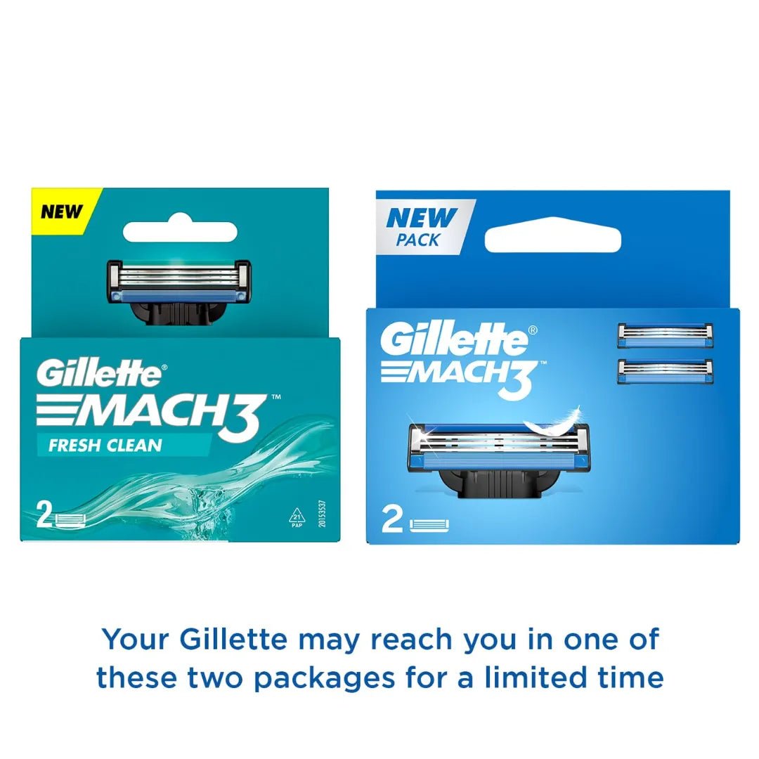 mach3bld2ps - Gillette Mach 3 Manual Shaving Razor Blades - 2s Pack (Cartridge) - Looknstyle
