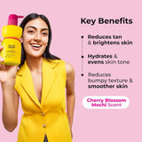 foxtel body wash - Hula Hoop Brightening Body Wash by Foxtale | Lactic Acid & Niacinamide | Reduces tan from 1st wash | Brightens & Evens Out Skin Tone | Floral Sakura Scent| For Men & Women | 250ml - Looknstyle