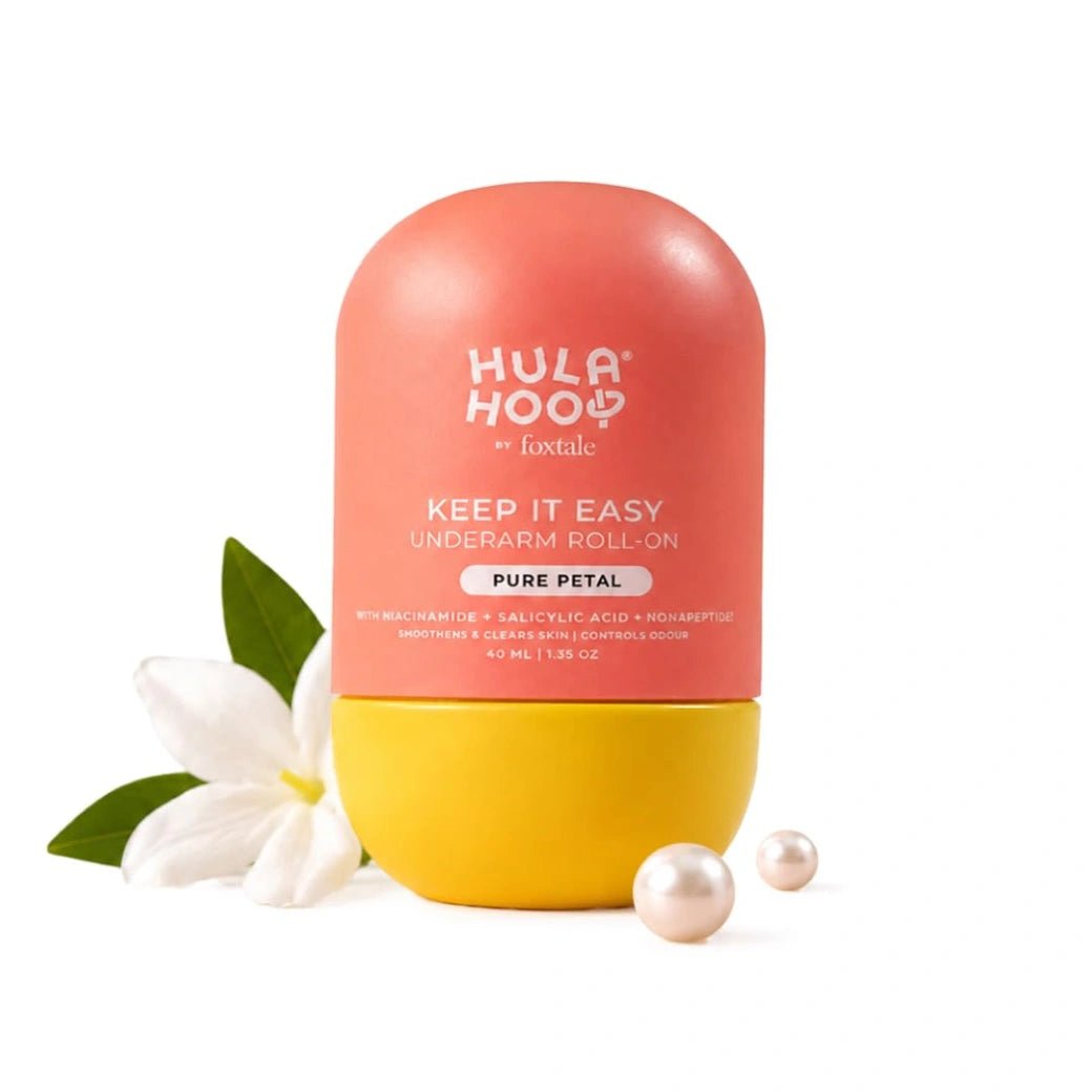 FOXROLL-Hula Hoop Underarm Roll On | Smoothens & Brightens Underarms | Niacinamide & Salicylic Acid | 48 Hr Odour Control | 0% Alcohol & Aluminium Free, Floral Fragrance | 40ml-Looknstyle