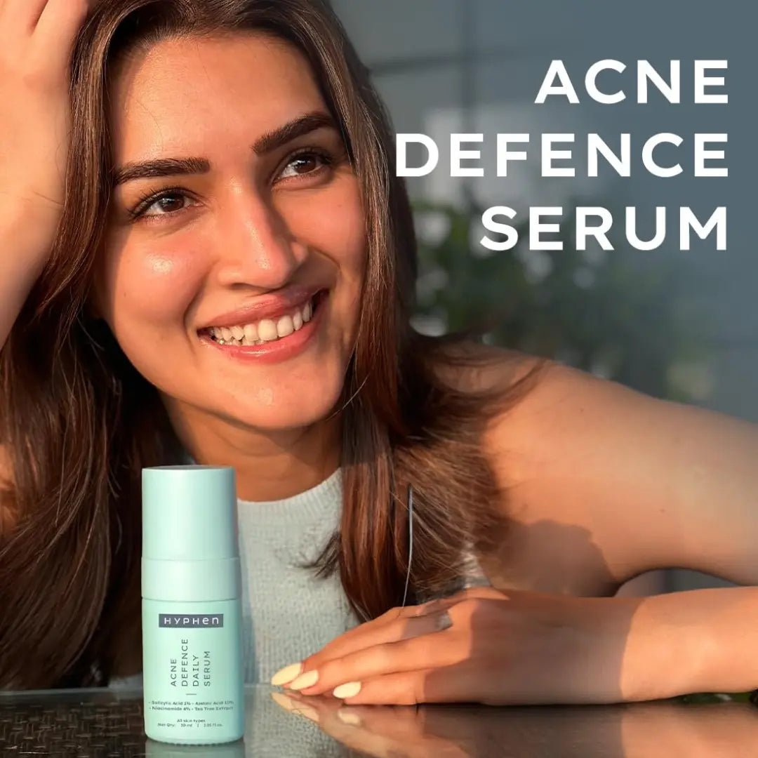 HYPENACNEDEFENICEDAILYSERUM - Hyphen Acne Defence Daily Serum For Acne Prone Skin with Salicylic acid 2%, Azelaic Acid 10%, Niacinamide 4% | Treats Active Acne, Controls Oil | AntiAcne Serum for Men & Women - 30 ml - Looknstyle