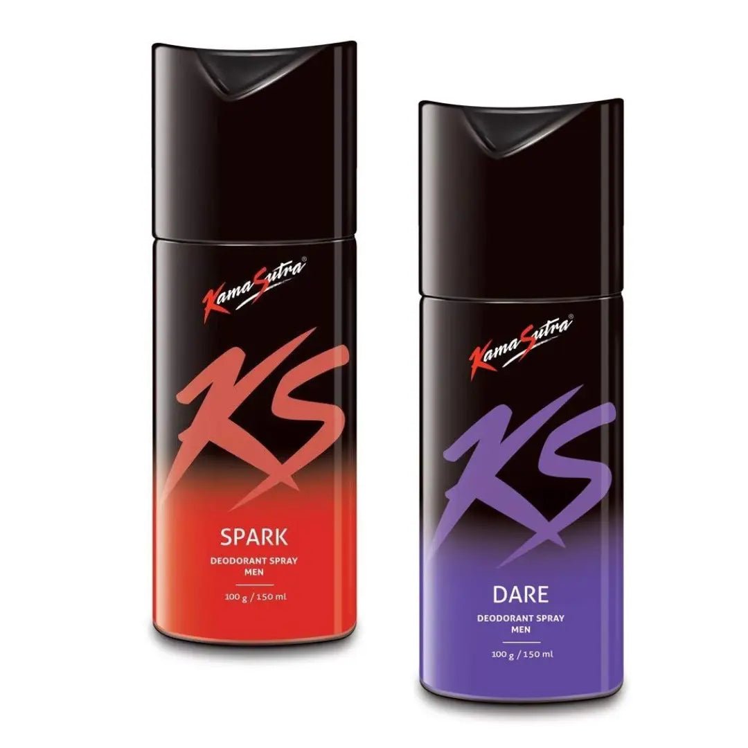 ksds2 - Kama Sutra Deodorant Body Spray for Men - 150 ml (Spark - Dare) Pack of 2 - Looknstyle