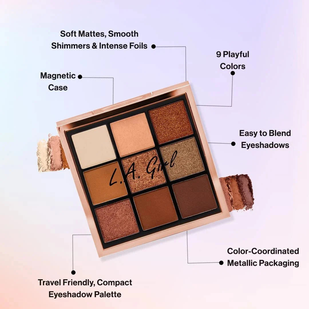 L.A GIRL Keep It Playful - 9 Color Eye Palette - Foreplay | Soft Mattes | Smooth Shimmers & Intense Foils | Easy To Blend | Travel Friendly | 14 Gm, Multicolor - Deals999