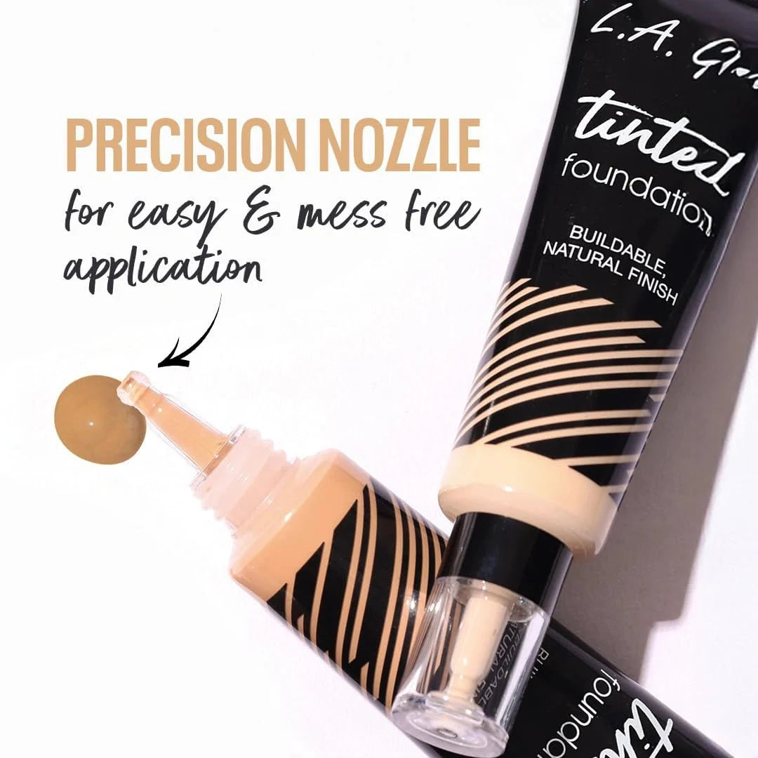 L.A Girl - Tinted Foundation - Medium Beige | Sheer to medium coverage and a natural finish | Needle tip nozzle for mess free application | Paraben - free, cruelty - free, & vegan | 30 ml - Deals999