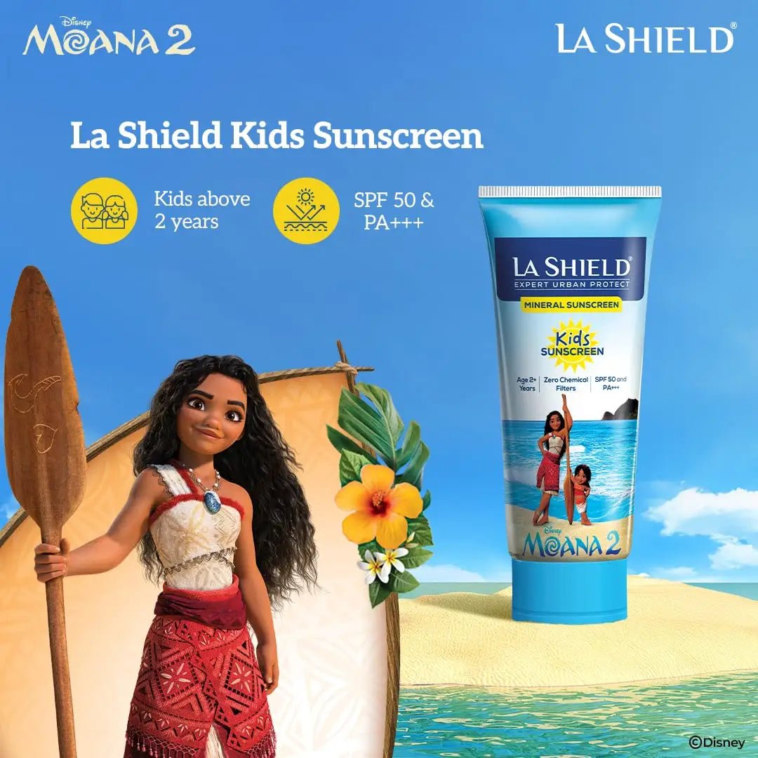 LASHIELDKIDSSUNSCREEN - La Shield Kids Sunscreen Gel SPF 50 PA+++|100% Mineral Sunscreen|For kids above 2 years age|Enriched with Vitamin E & Hyaluronic Acid|Suitable for Sensitive skin|4 hour water resistant|Fragrance free - Looknstyle