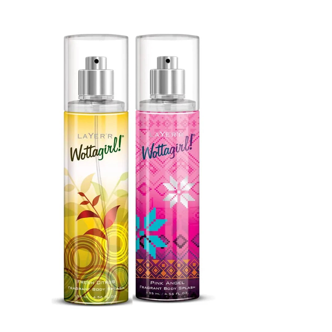 Layer'r Wottagirl Combo 2 Fresh Citrus , Pink Angel Body mist - For Women (135 ml, Pack of 2) - Deals999