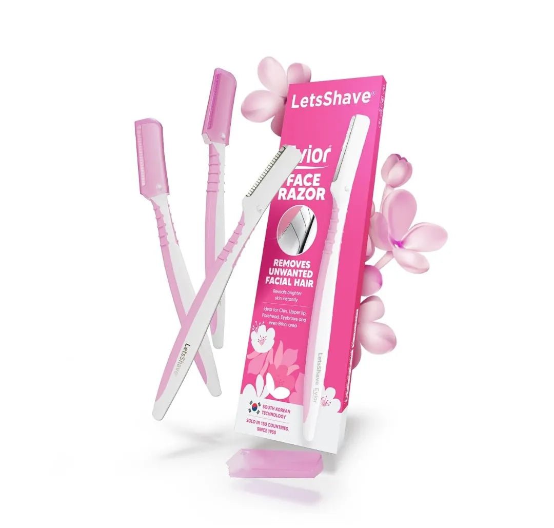 evor1 - LetsShave Evior Reusable Face Razor for Women Facial Hair - 3 Razors | Instant & Painless Hair Removal | For Eyebrows, Upper Lip, Forehead, Peach Fuzz, Chin and Sideburns | Dermaplaning Tool - Looknstyle