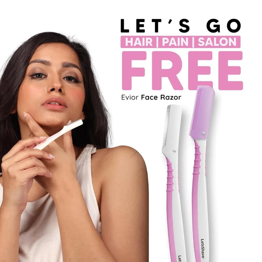 evor1 - LetsShave Evior Reusable Face Razor for Women Facial Hair - 3 Razors | Instant & Painless Hair Removal | For Eyebrows, Upper Lip, Forehead, Peach Fuzz, Chin and Sideburns | Dermaplaning Tool - Looknstyle