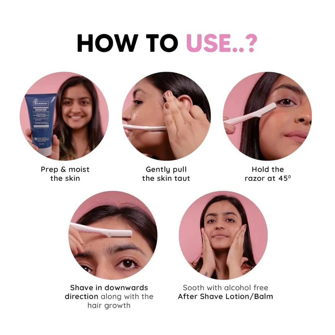 evor1 - LetsShave Evior Reusable Face Razor for Women Facial Hair - 3 Razors | Instant & Painless Hair Removal | For Eyebrows, Upper Lip, Forehead, Peach Fuzz, Chin and Sideburns | Dermaplaning Tool - Looknstyle