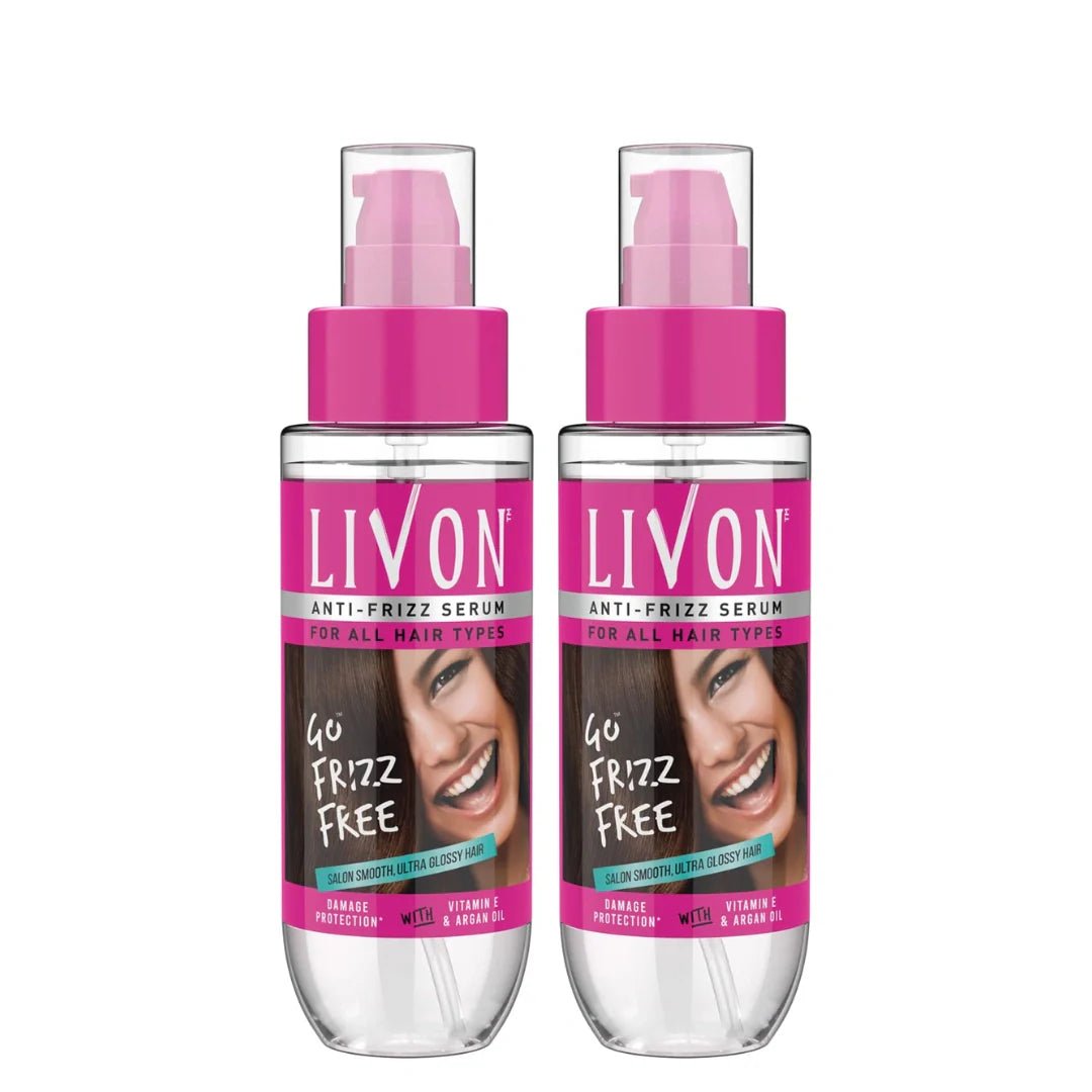 lvnsrm2 - Livon Hair Serum, For Dry & Frizzy Hair | Provides shine, smoothness & damage protection| Leave in serum for women & Men| With Vitamin E & Argan Oil | 100ml (Pack of 2) - Looknstyle