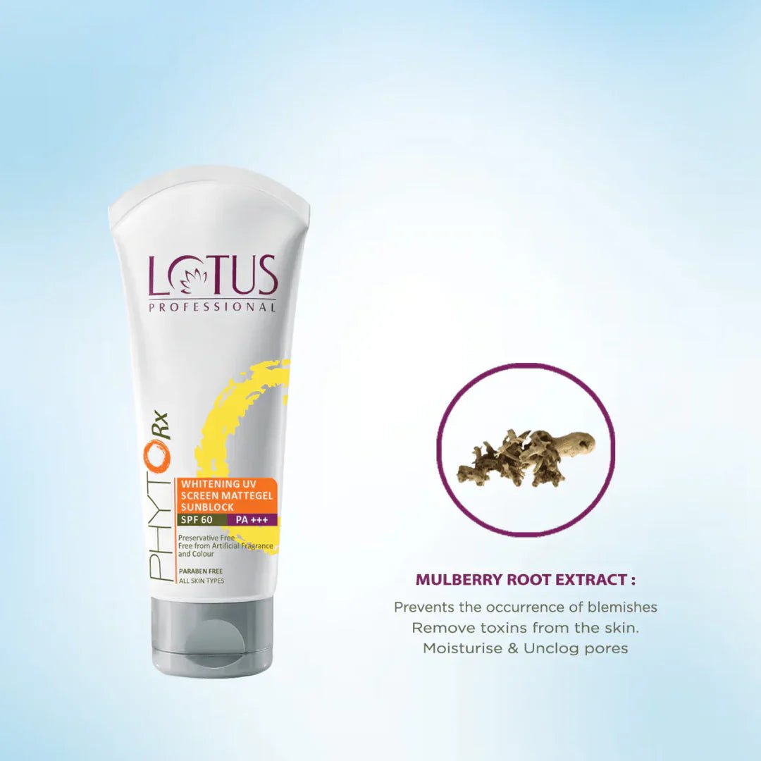 Lotus Herbals PhytoRx Whitening UV Screen Mattegel Sunblock SPF 60 PA+++(75gm)
