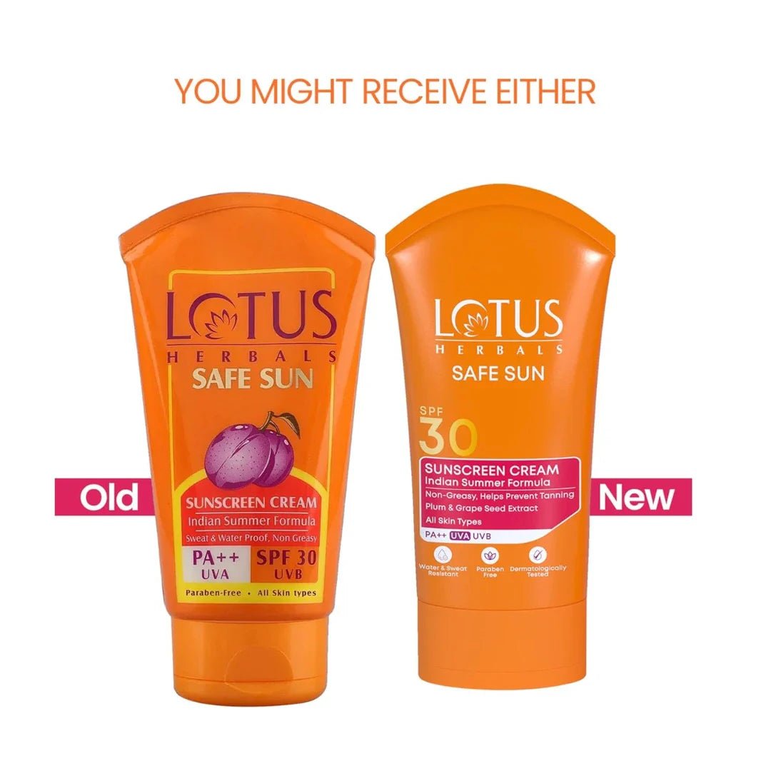 ltshrb67 - Lotus Herbals Safe Sun Sunscreen Cream , Black Plum Extract| Suitable For Indian Summer Formula | SPF 30 and PA++ (50g) - Looknstyle