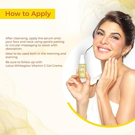 Lotus Herbals WhiteGlow Vit C and Gold Radiance Face Serum | Reduces Dark Spots | Enriched with & Gold | Smoothens Skin | Boosts Radiance | Paraben - Free | 30ml - Deals999