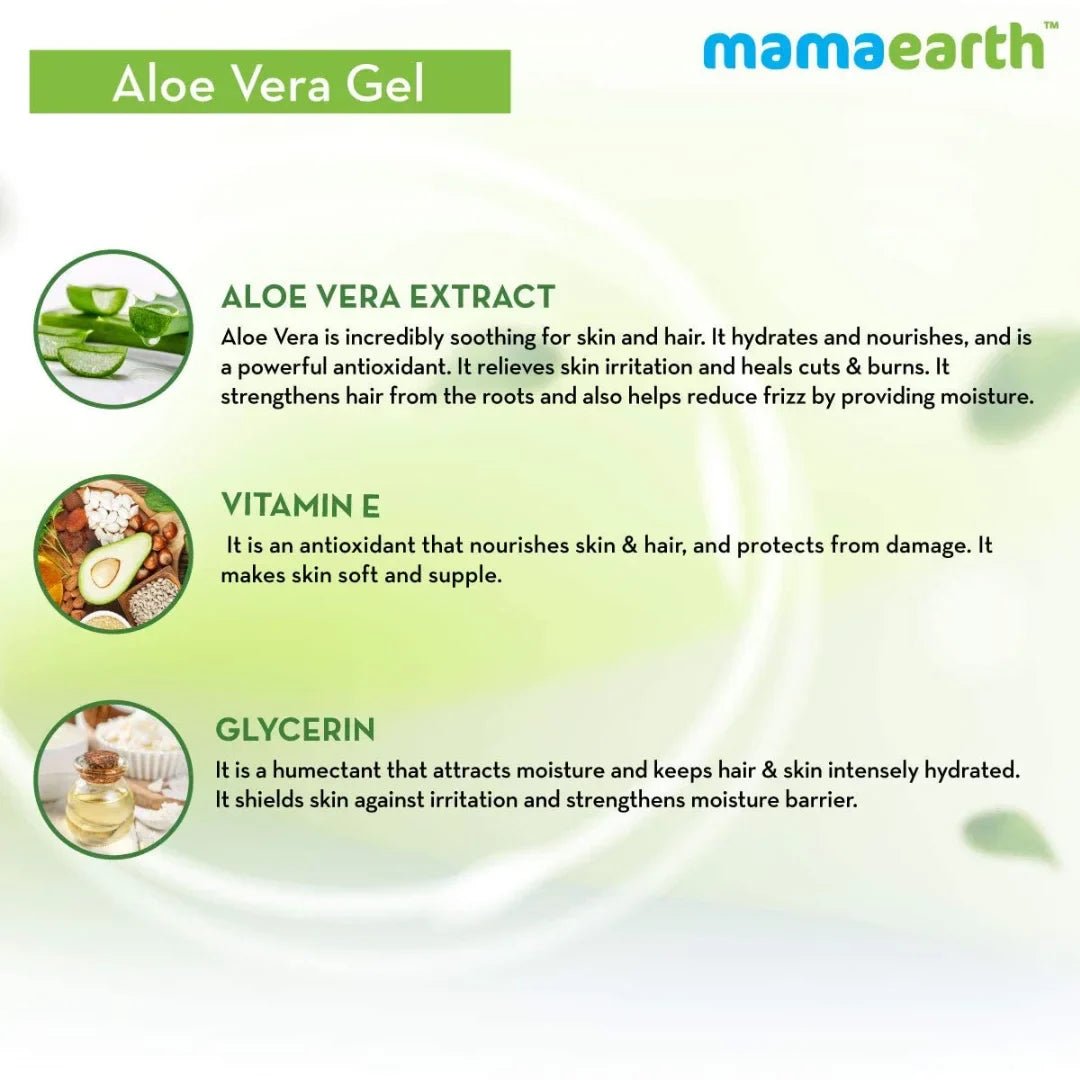 mavgrl 300 ml - Mamaearth Aloe Vera Gel For Face, with Pure Aloe Vera & Vitamin E for Skin and Hair - 300ml - Looknstyle