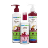 mamahshampoo150ml - Mamaearth Anti Hair Fall Spa Range Hair Care Set: Onion Shampoo 250 ml + Onion Conditioner 250 ml + Onion Hair Oil 150 ml - Looknstyle
