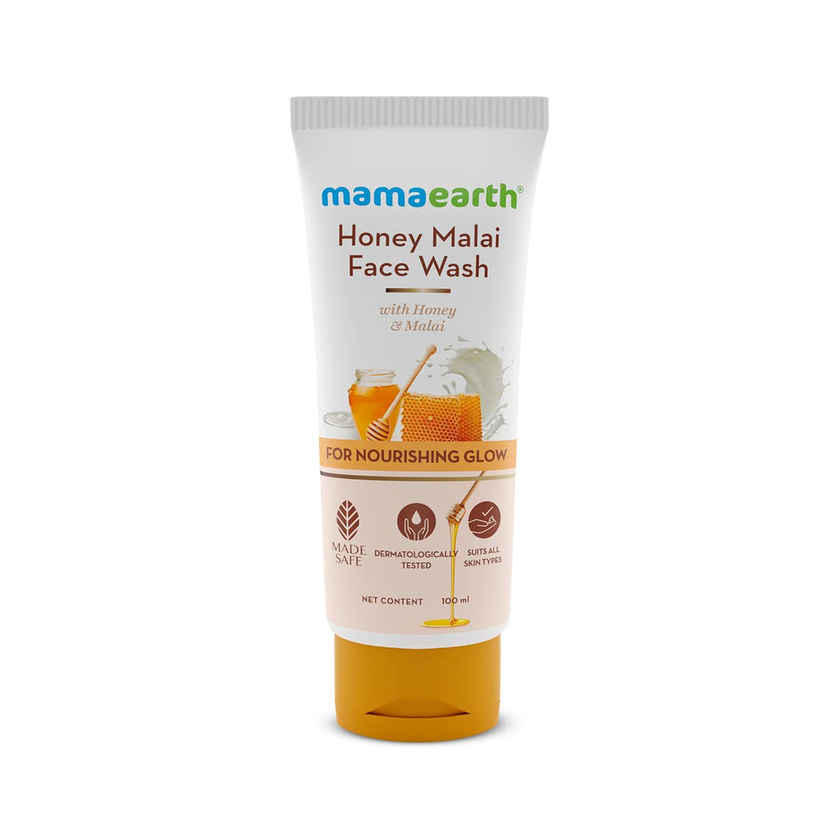 hmfw1 - Mamaearth Honey Malai Face Wash (100ml) - Looknstyle