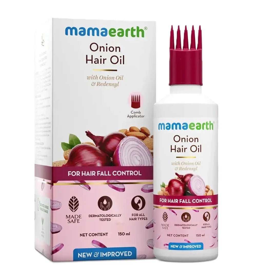 onhaoil - Mamaearth Onion Hair Oil for Hair Growth & Hair Fall Control with Redensyl (150ml) - Looknstyle