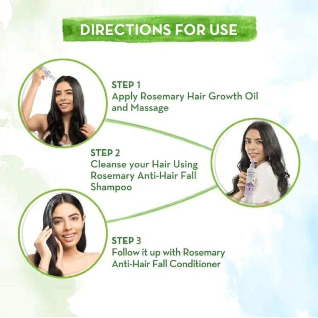 Mamaearth Rosemary Hair Fall Control Kit (Oil - 150ml, Shampoo - 250ml & Conditioner - 250ml) For Men & Women - Deals999