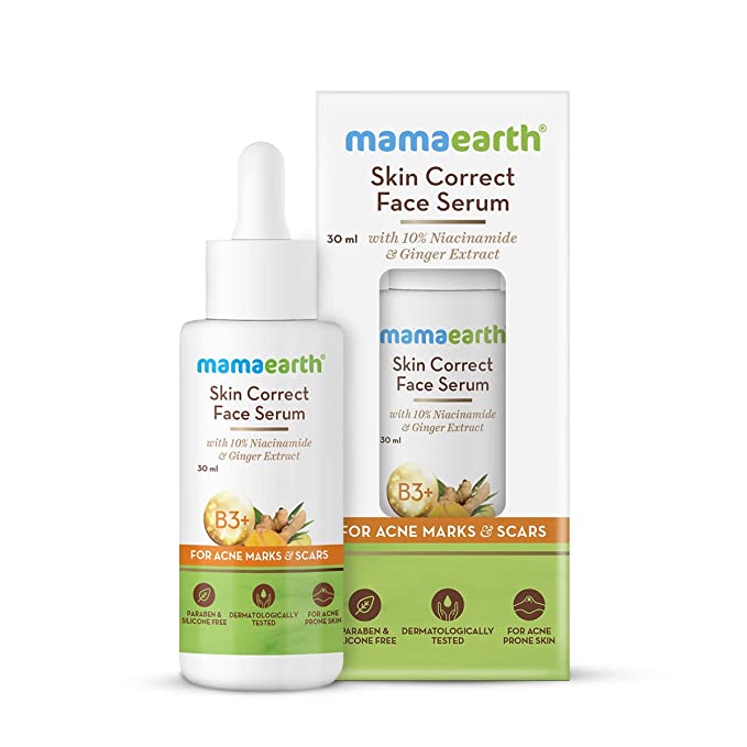 scsfc - Mamaearth Skin Correct Face Serum Acne Scars Removal Cream With Niacinamide & Ginger Extract, 30ml - Looknstyle