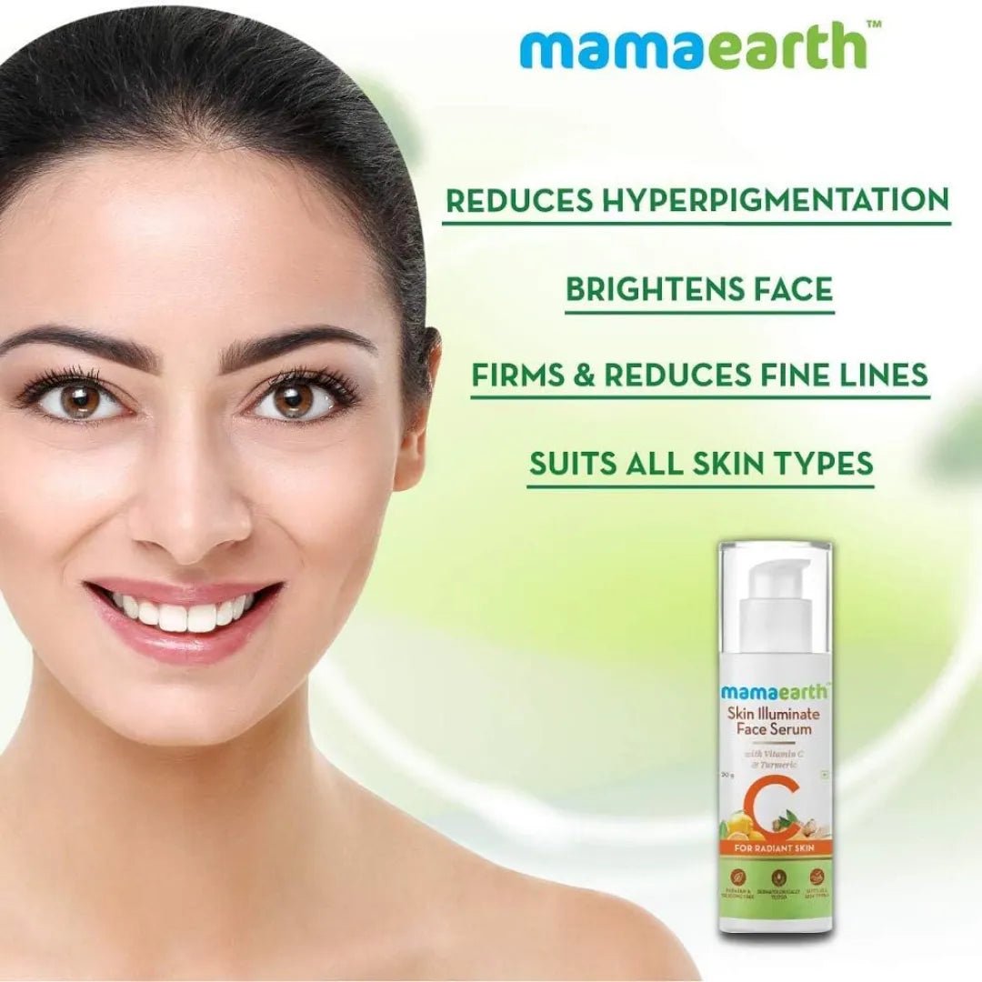 silmtfs - Mamaearth Skin Illuminate Vitamin C Face Serum With Vitamin C & Turmeric For Radiant Skin (30g) - Looknstyle