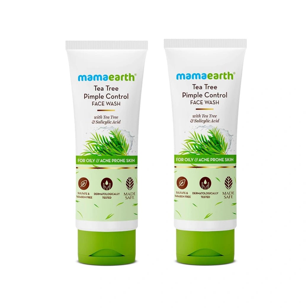 maeafw-Mamaearth Tea Tree Natural Face Wash for Acne & Pimples Wash 100 ml - For Normal & Dry Skin ( pack of 2 )-Looknstyle