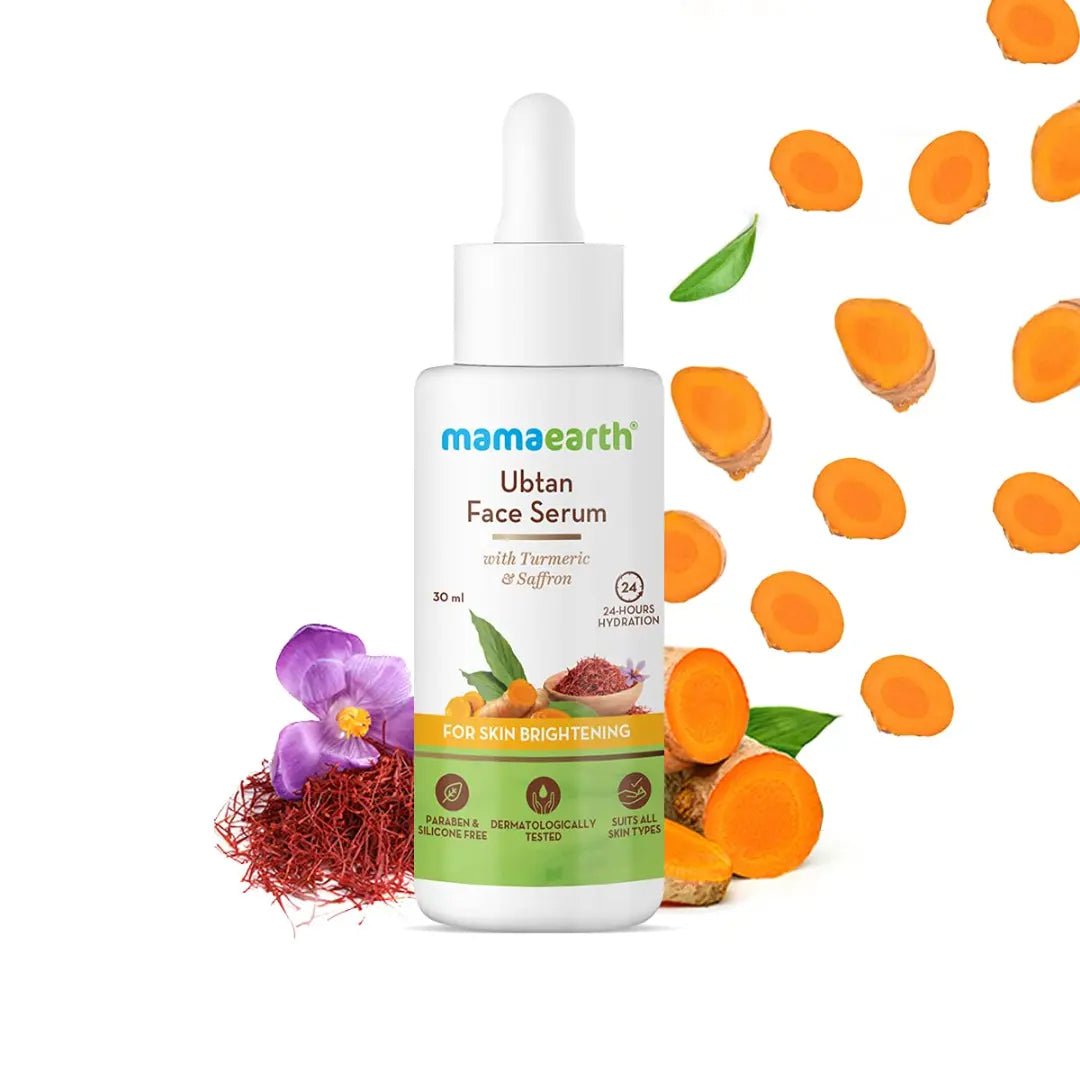 meubse - Mamaearth Ubtan Face Serum for glowing skin with Turmeric & Saffron for Skin Brightening 30ml - Looknstyle